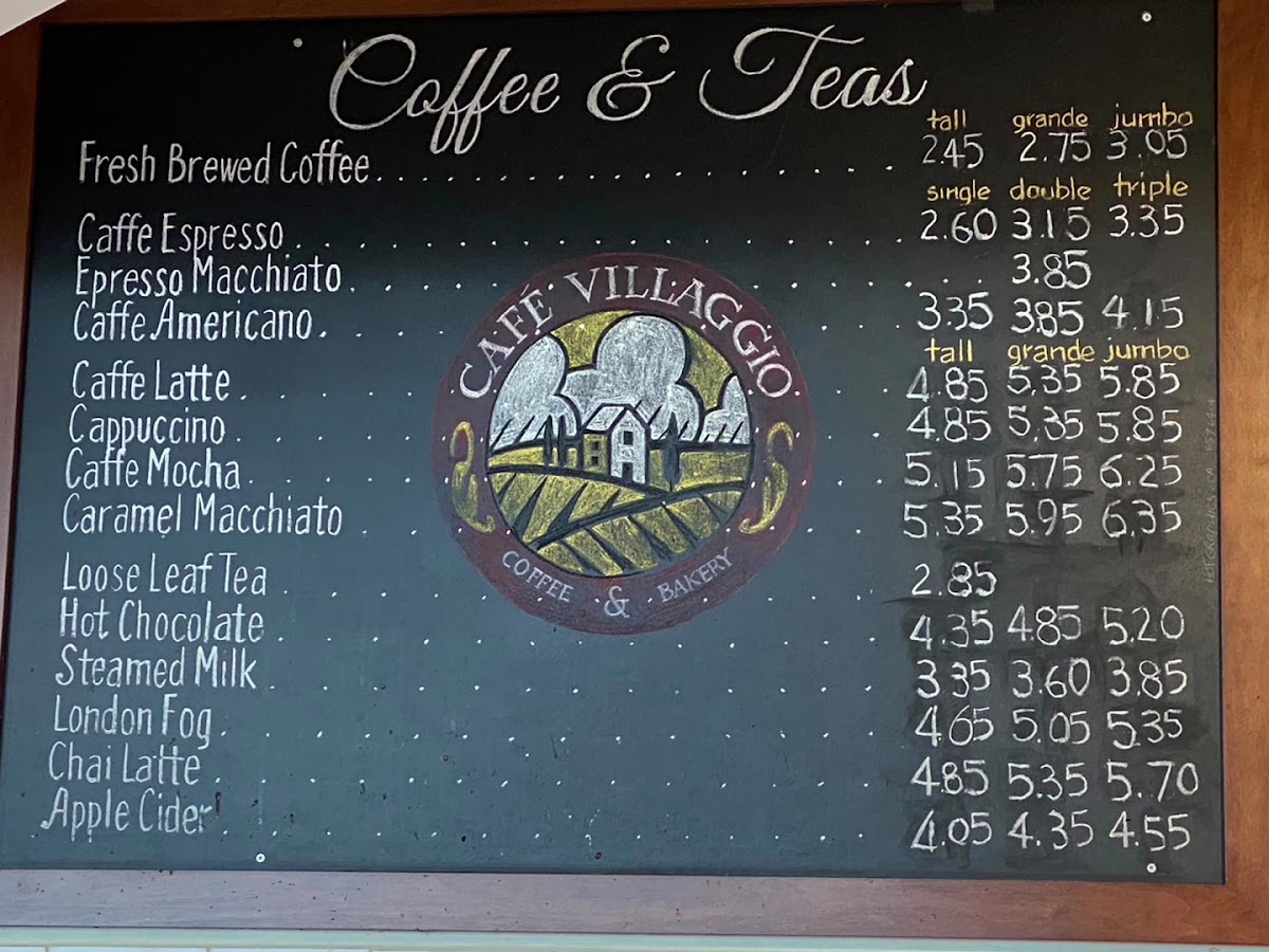 Cafe Villaggio Menu - Image 1